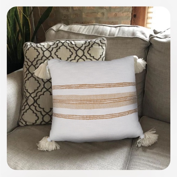 18"x18" Center Stripes Tassel Throw Pillow, Hearth & Hand with Magnolia, 2pillow - Picture 5 of 6